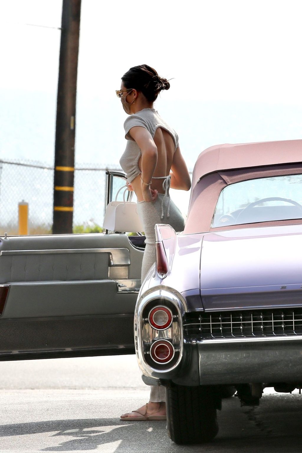 Braless Kendall Jenner Takes Her Vintage Cadillac Out in Malibu (37 Photos)