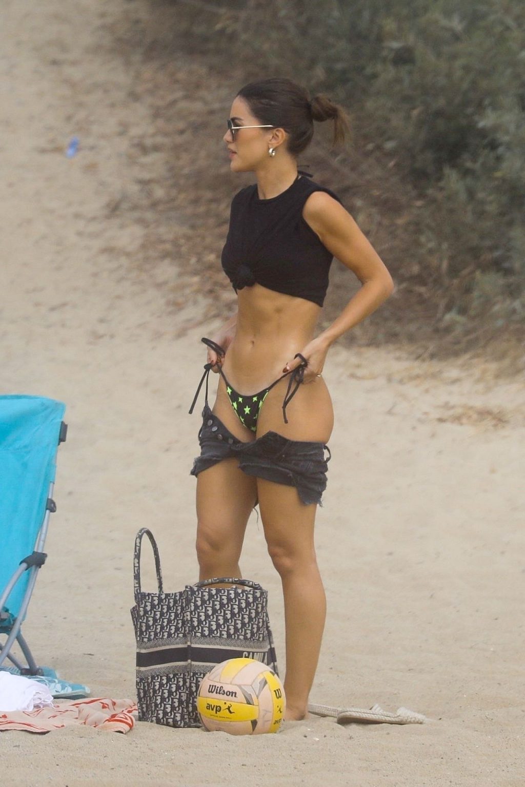 Camila Coelho Stuns in a Black and Green Bikini at the Beach (44 Photos)