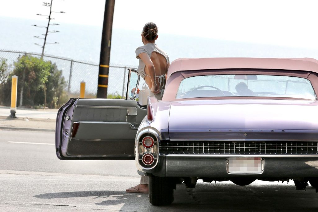 Braless Kendall Jenner Takes Her Vintage Cadillac Out in Malibu (37 Photos)
