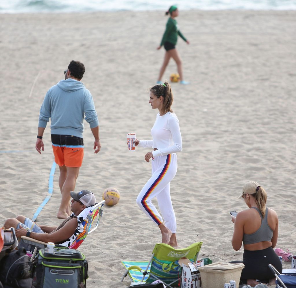 Alessandra Ambrosio Dons Sexy White Crop Top For Beach Volleyball Sesh (63 Photos)