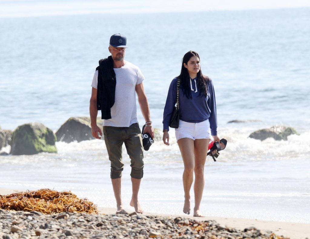 Josh Duhamel &amp; Audra Mari Walk on the Beach (13 Sexy Photos)
