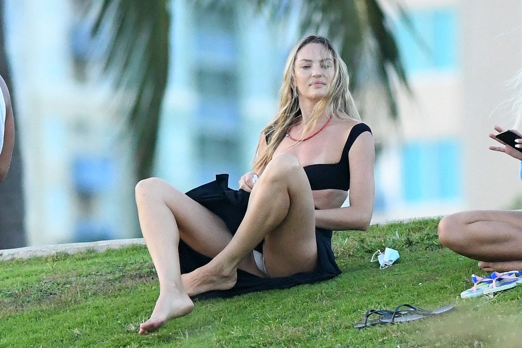 Candice Swanepoel Flashes Her Panties and Flaunts Slender Legs at the Park in Miami (38 Photos)