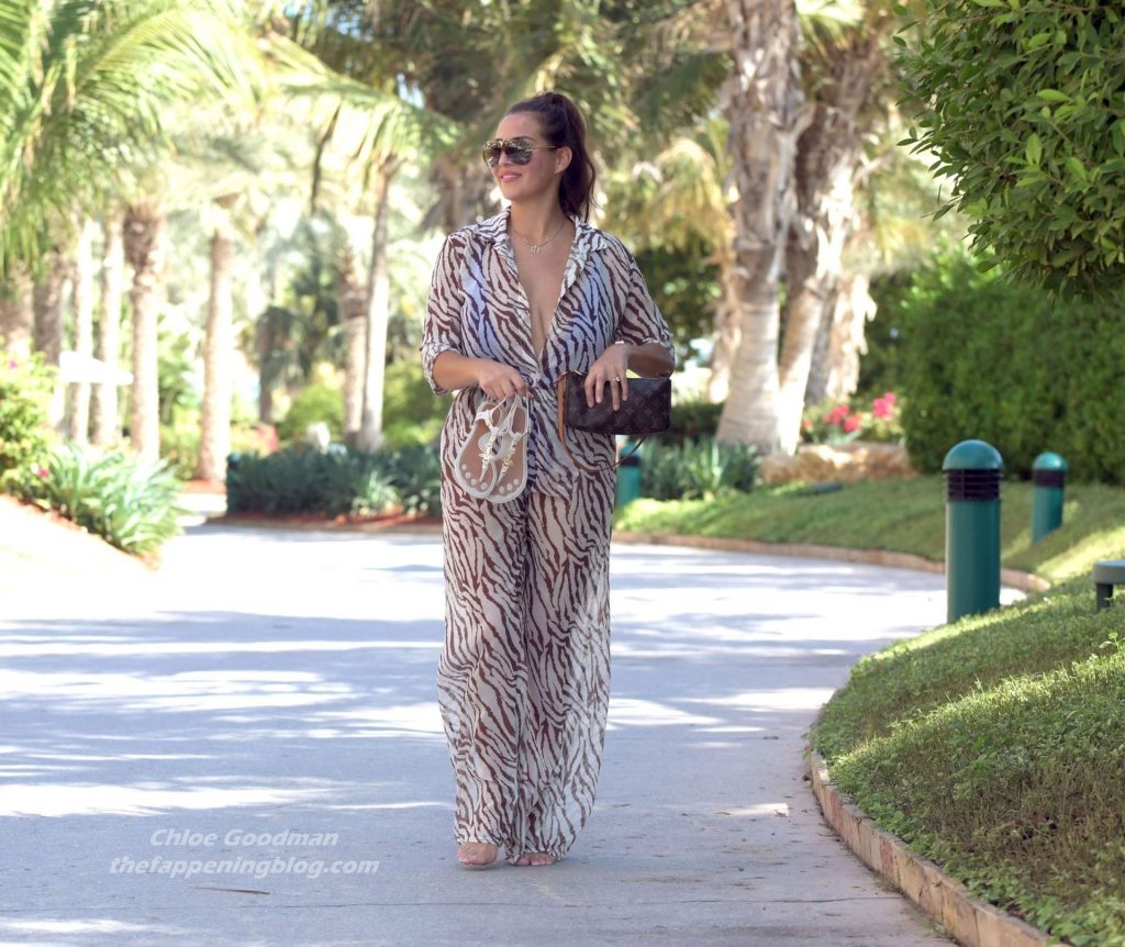 Chloe Goodman Wears a Zebra Print Jumpsuit Out on Holiday in Dubai (35 Photos)