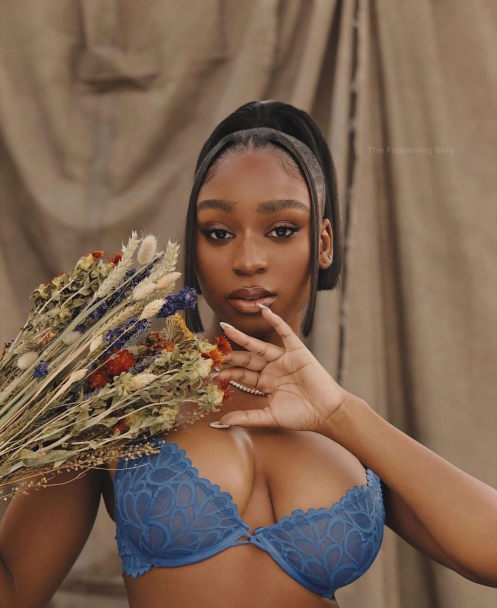 Normani Displays Her Tits in Lingerie (5 Photos)