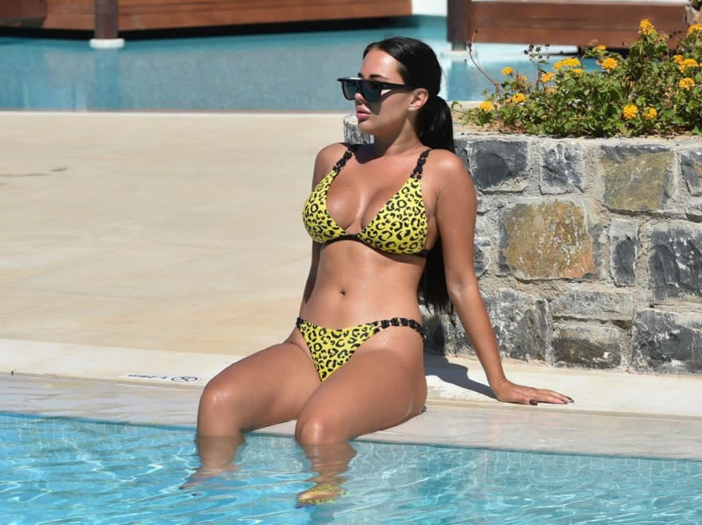 Yazmin Oukhellou Relaxes by the Pool During a Recent Trip to Turkey (10 Photos)