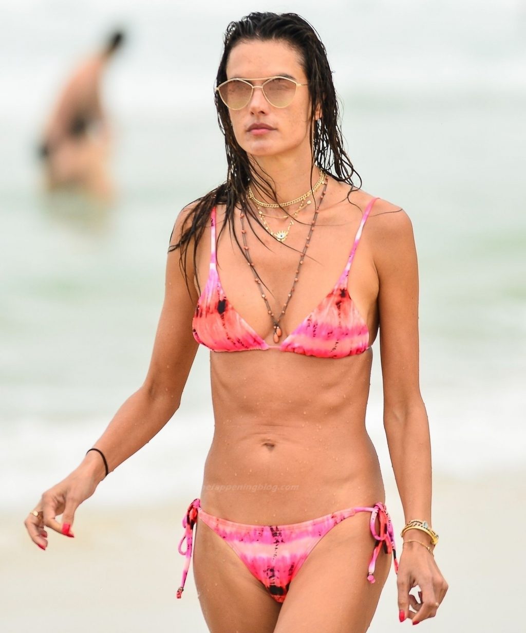Alessandra Ambrosio Shows Off Her Figure in a Pink Bikini While Enjoying a Beach Day in Brazil (86 Photos)