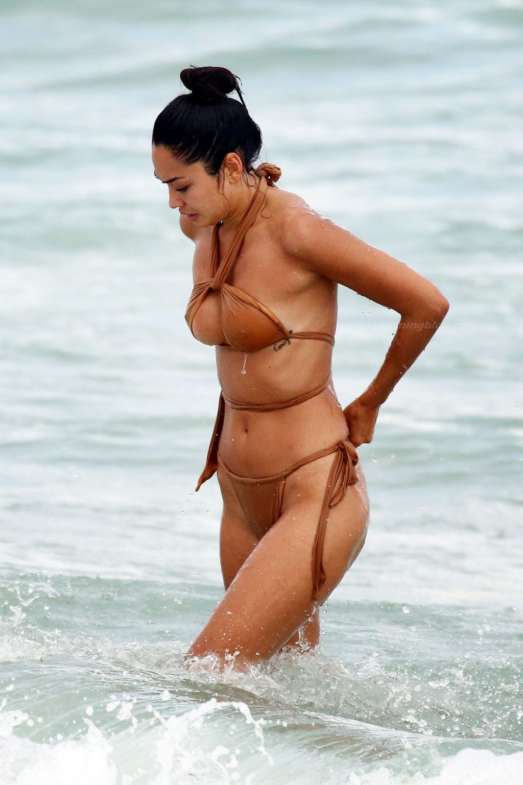 Ambra Gutierrez Wears Displays Her Butt and Tits on the Beach in Miami (54 Photos)