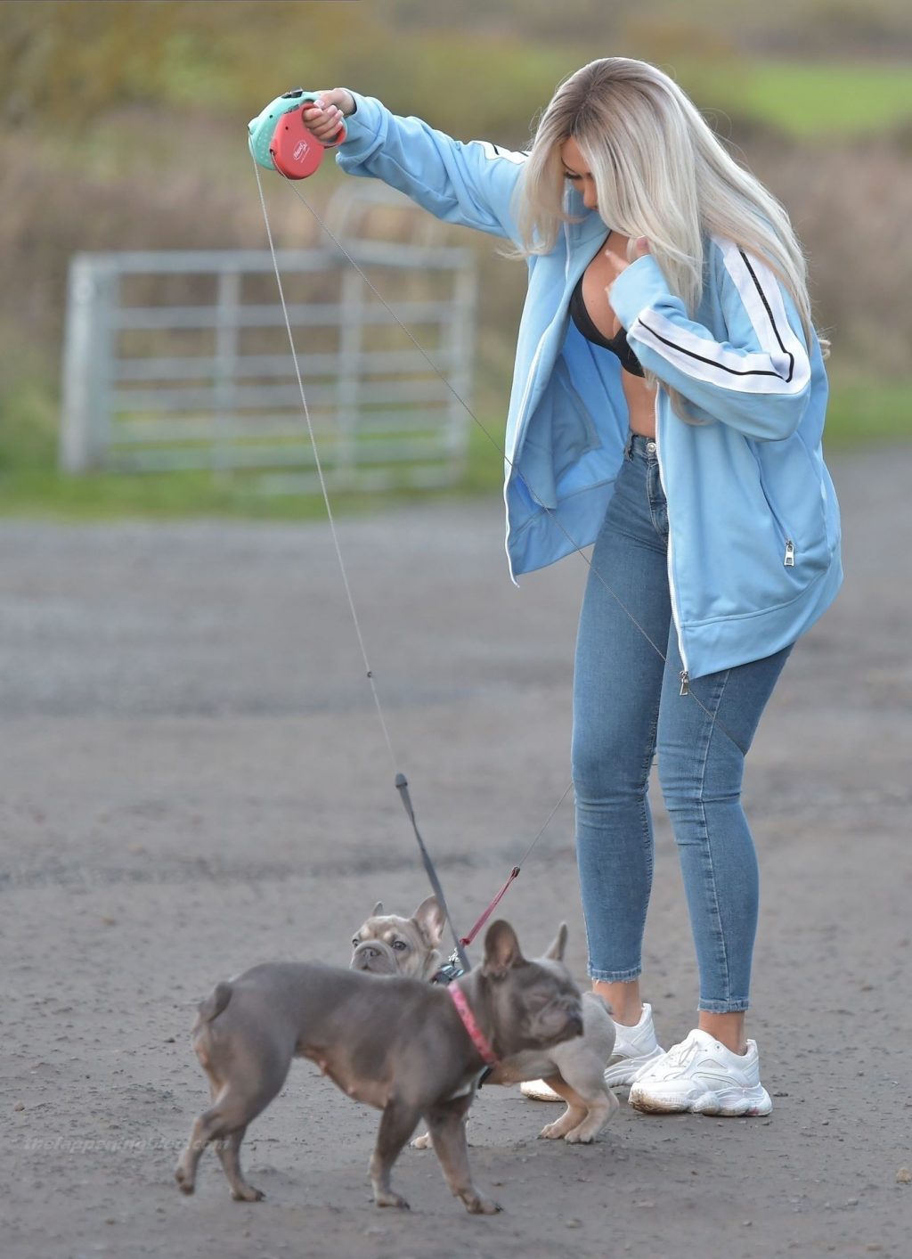 Busty Chloe Ferry Tangled on Dog Walk (45 Photos)