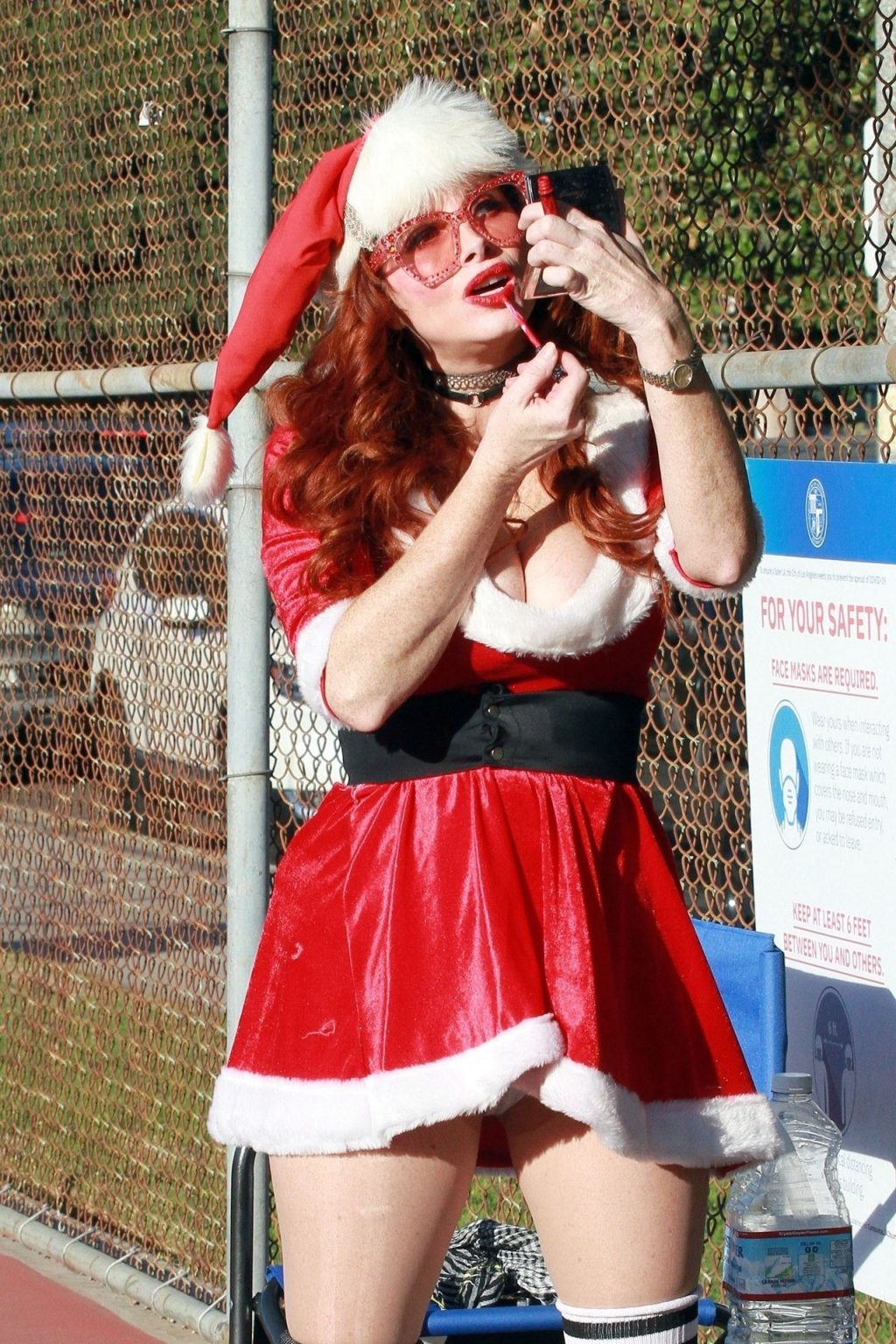 Phoebe Price is Seen in a Mrs. Claus Outfit at the Tennis Courts in LA (55 Photos)