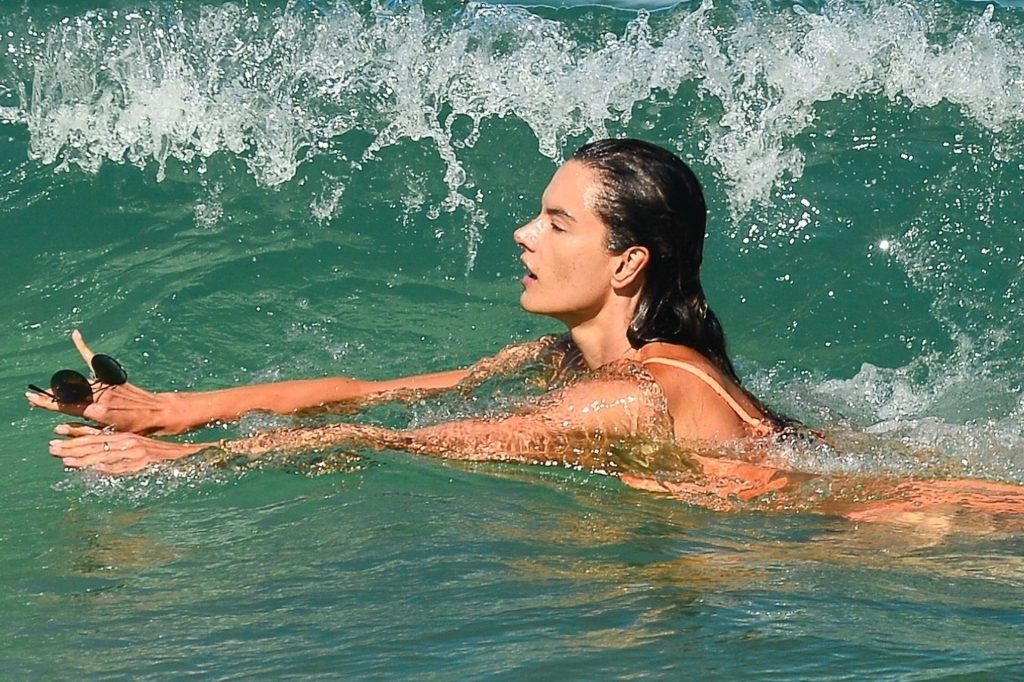 Sexy Alessandra Ambrosio Shows Off Her Toned Figure in a Tiny Orange Bikini (97 Photos)