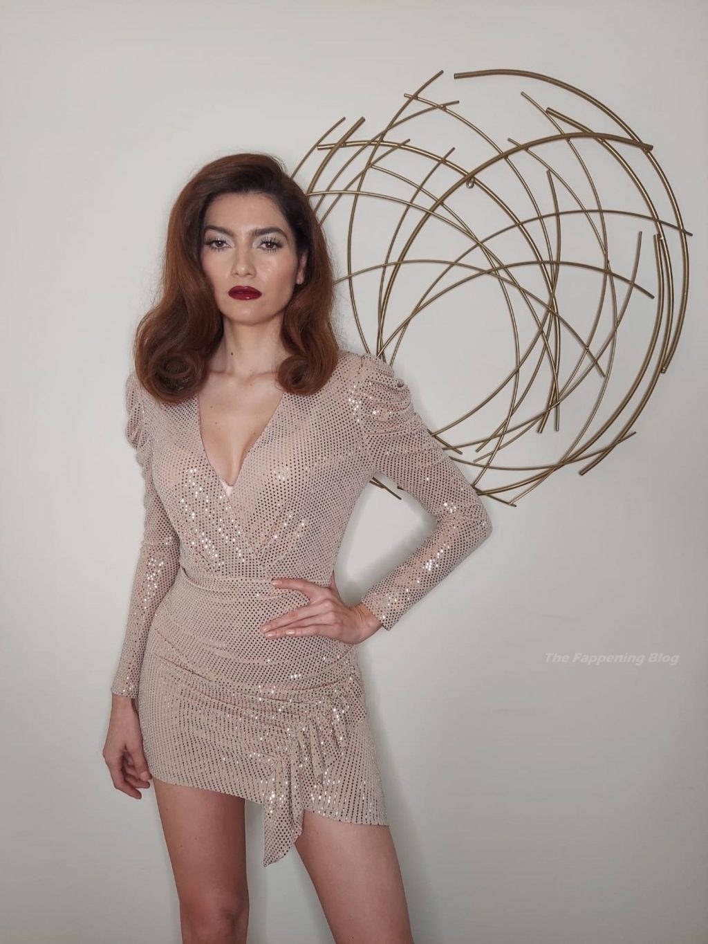 Blanca Blanco Poses in a Sexy Sparkly Dress (7 Photos)