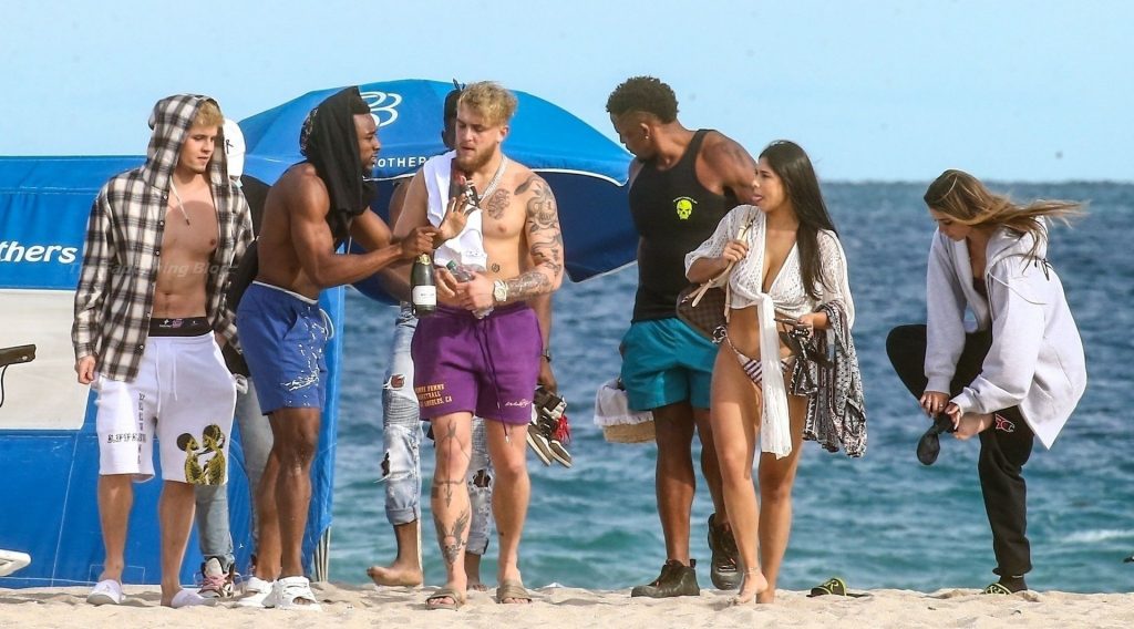 Jake Paul and His Crew Have a Beach Day in Miami (22 Photos)