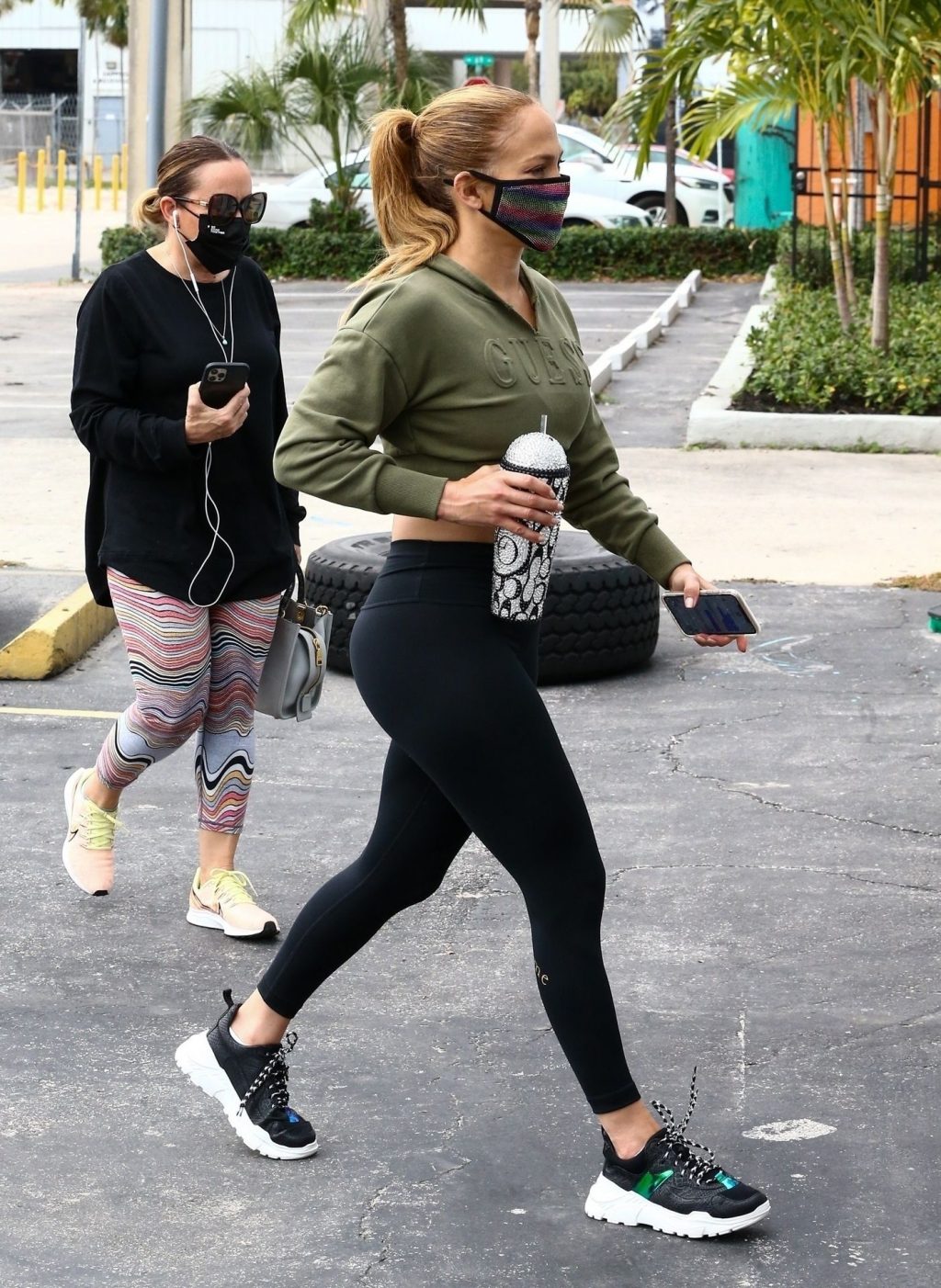 Jennifer Lopez Wears Custom Leggings on Way to Gym in Miami (43 Photos)