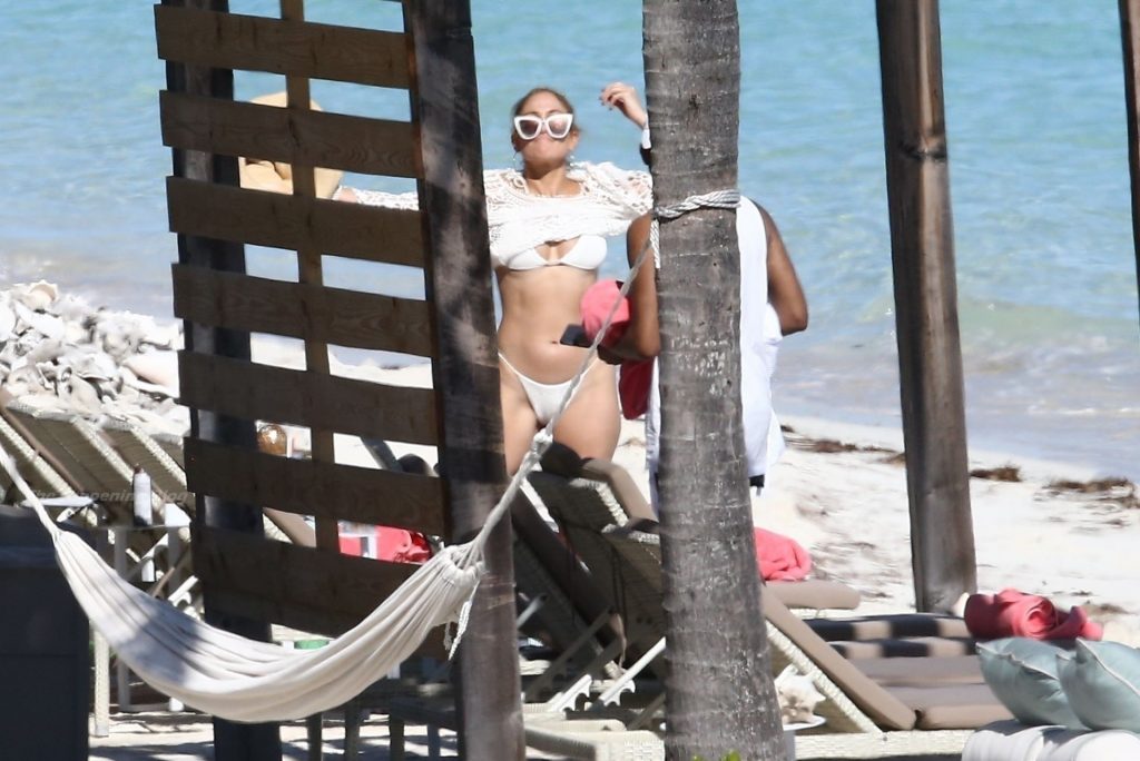 Jennifer Lopez Stuns in a Cheeky White Bikini on the Beach in the Turks and Caicos Islands (43 Photos)