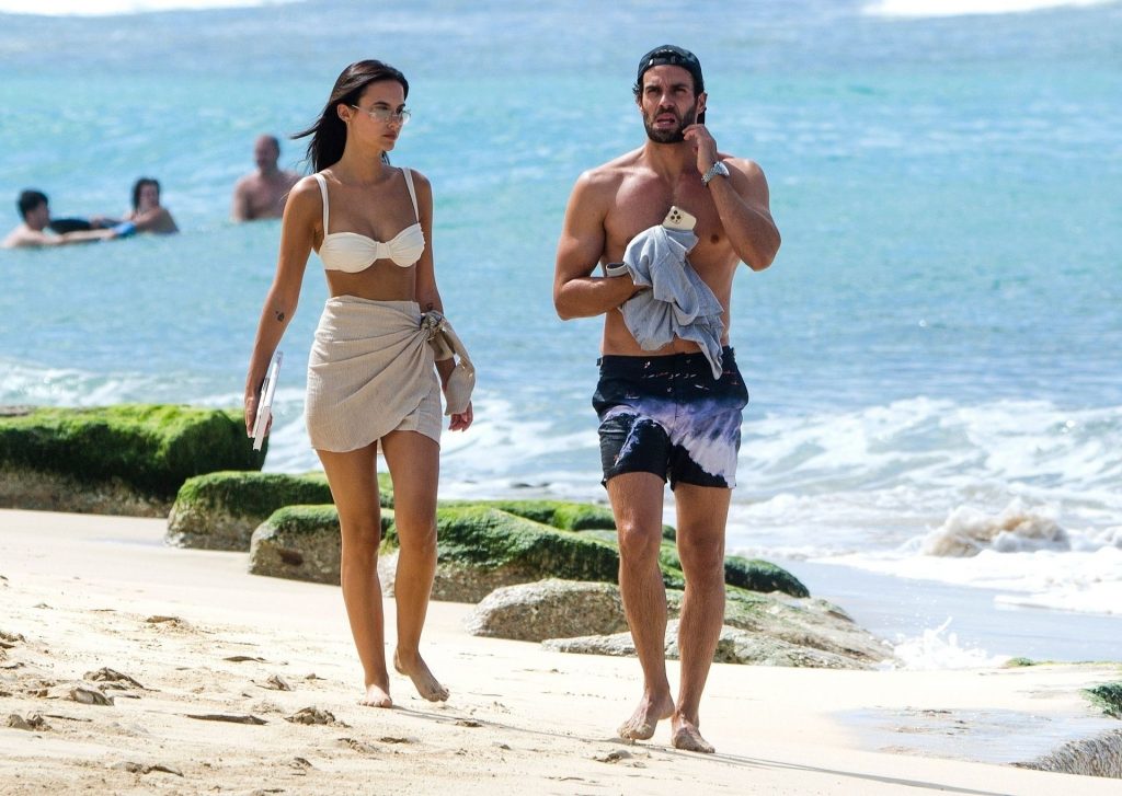Lucy Watson &amp; James Dunmore Take a Walk on the Beach in Barbados (34 Photos)
