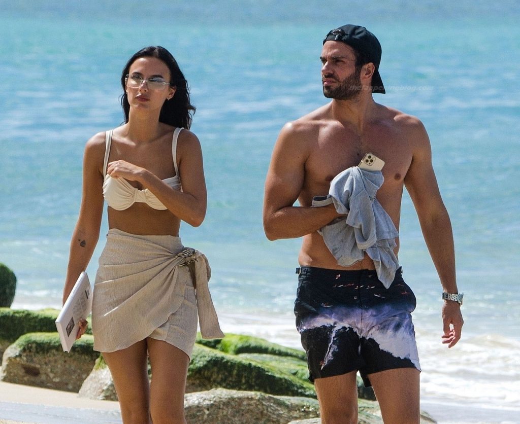 Lucy Watson &amp; James Dunmore Take a Walk on the Beach in Barbados (34 Photos)