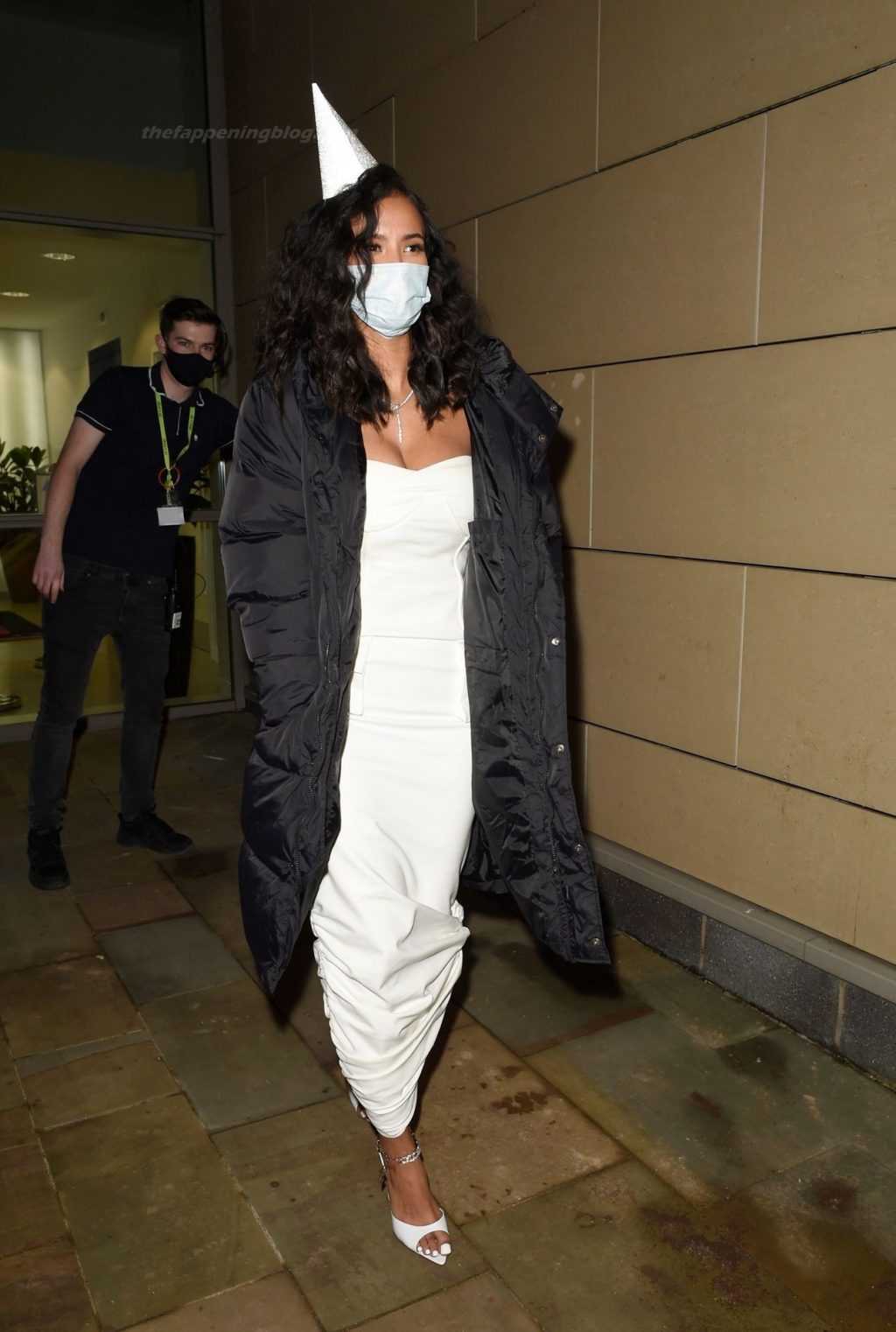 Maya Jama is Seen in a White Dress in Manchester (17 Photos)