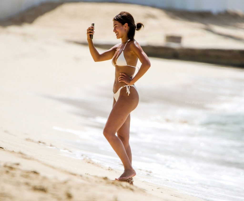 Montana Brown Dons a Sexy White Bikini on the Golden Sandy Beaches of Barbados (65 Photos)