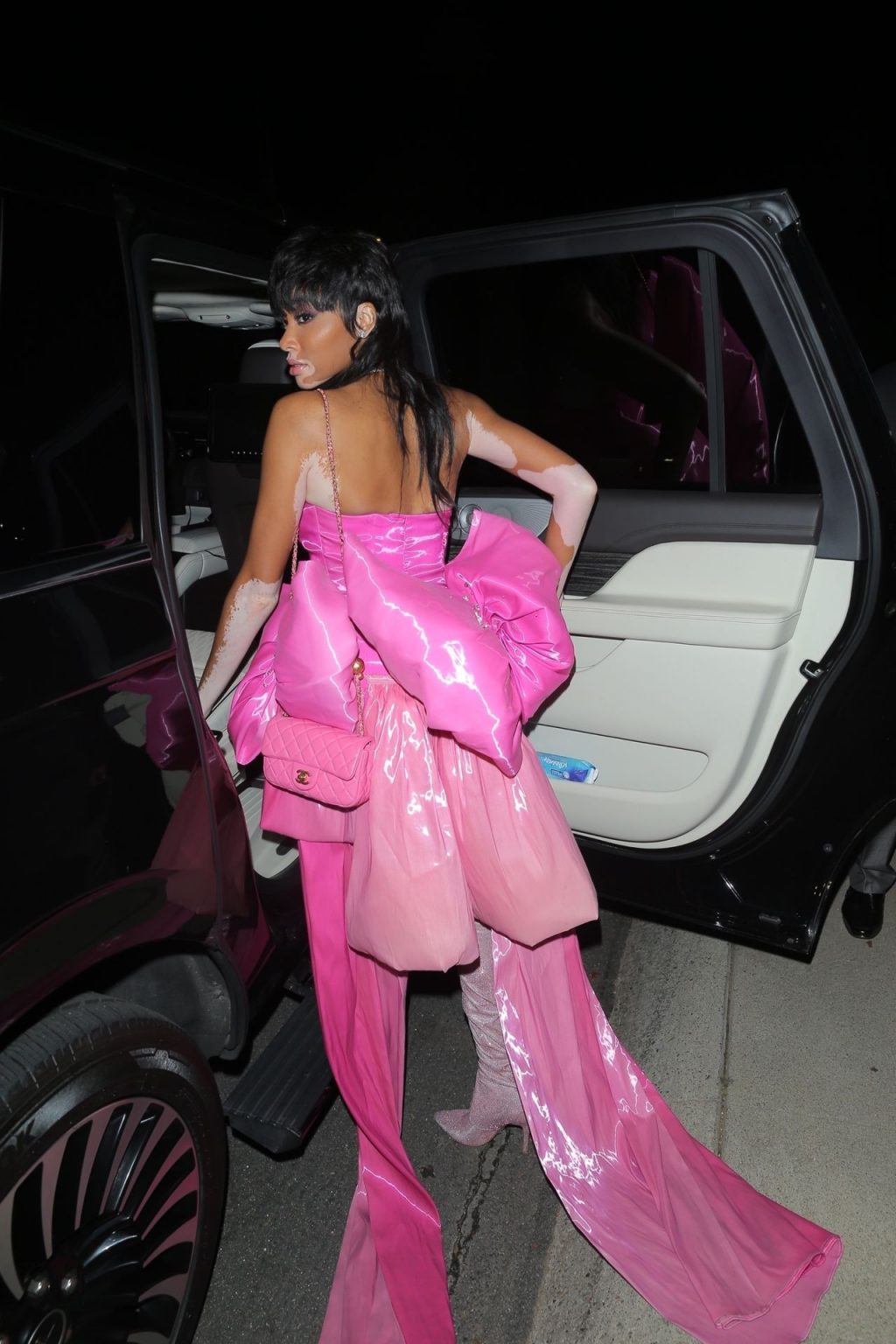 Unusual Model Stuns in a Pink as She Steps Out on the Town (27 Photos)