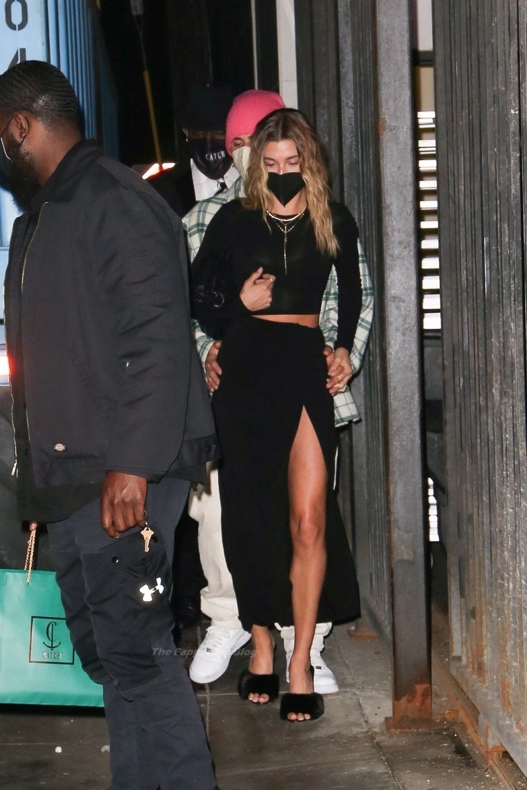 Leggy Hailey Bieber Flashes Her Panties as She Leaves Dinner in WeHo (19 Photos)