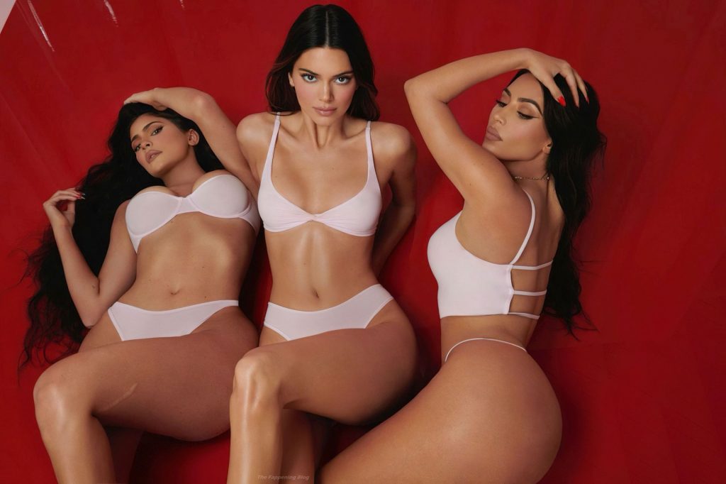 Kim Kardashian, Kendall &amp; Kylie Jenner Looks Stunning in SKIMS Underwear (11 Photos)