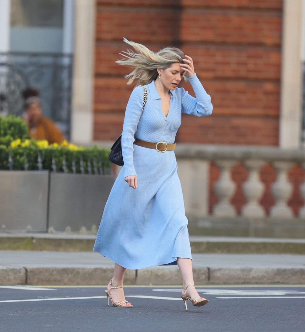 Mollie King Stuns in Blue as She Arrives at BBC Radio One Studio (15 Photos)