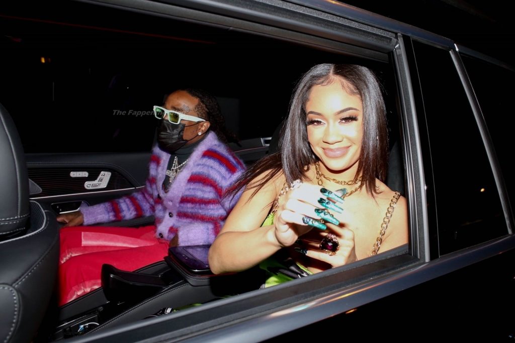 Quavo and Saweetie are Seen Holding Hands After Enjoying a Romantic Valentine’s Day Dinner (92 Photos)