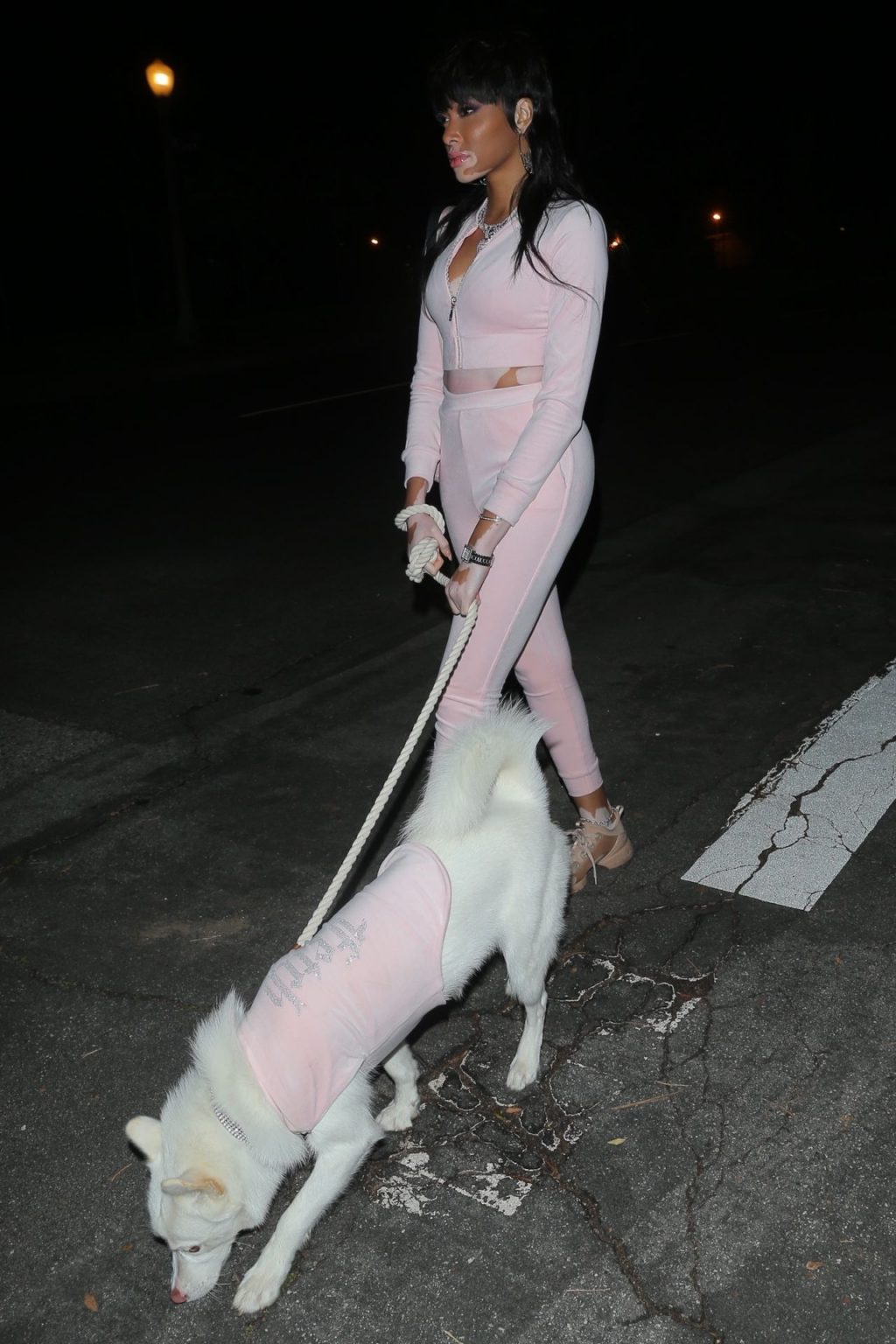 Unusual Canadian Supermodel and Her Dog Look Pretty in Pink (41 Photos)