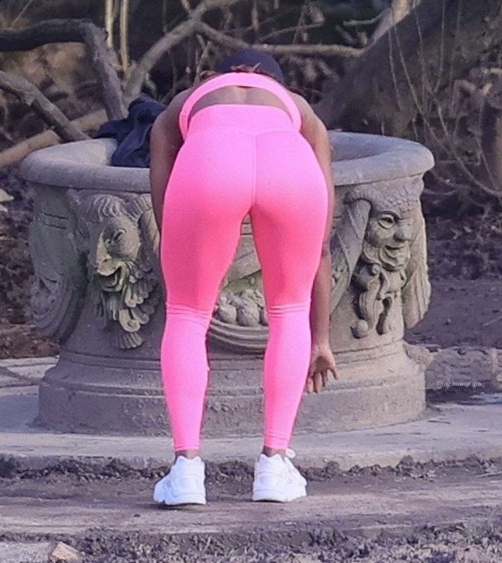 Alexandra Burke Stuns in Pink Lycra in a North London Park (47 Photos)