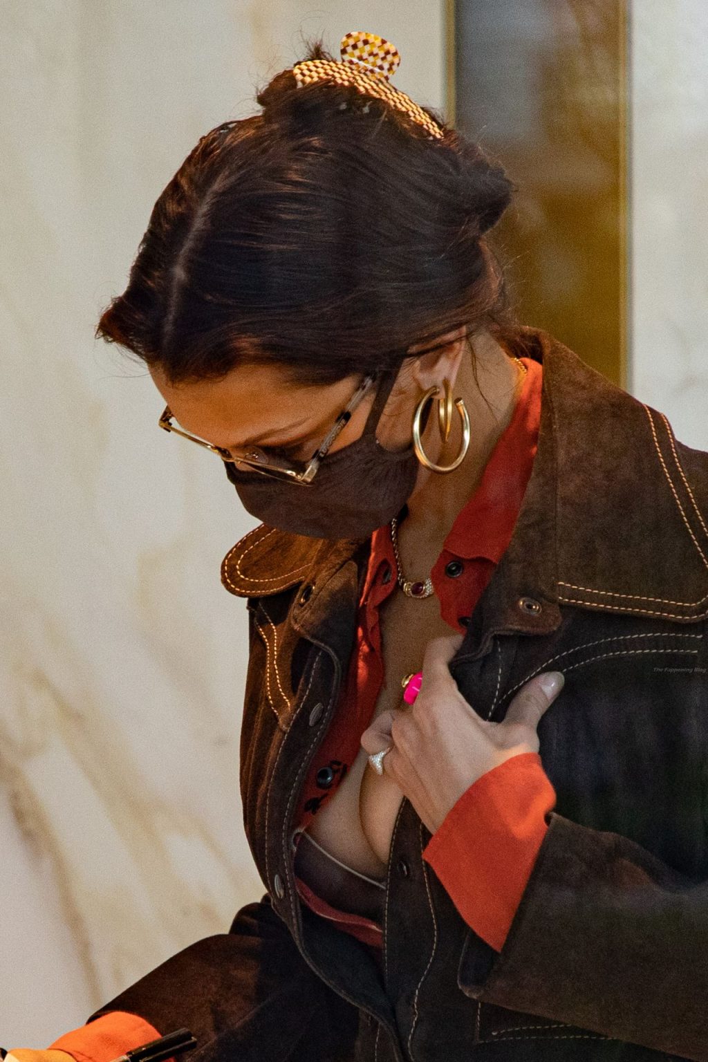 Bella Hadid Shows Off Her Cleavage in Milan (14 Photos)