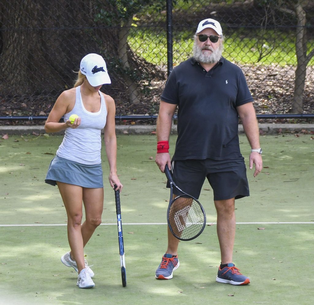 Russell Crowe &amp; Britney Theriot Hit the Courts for Their Tennis Match in Sydney (27 Photos)