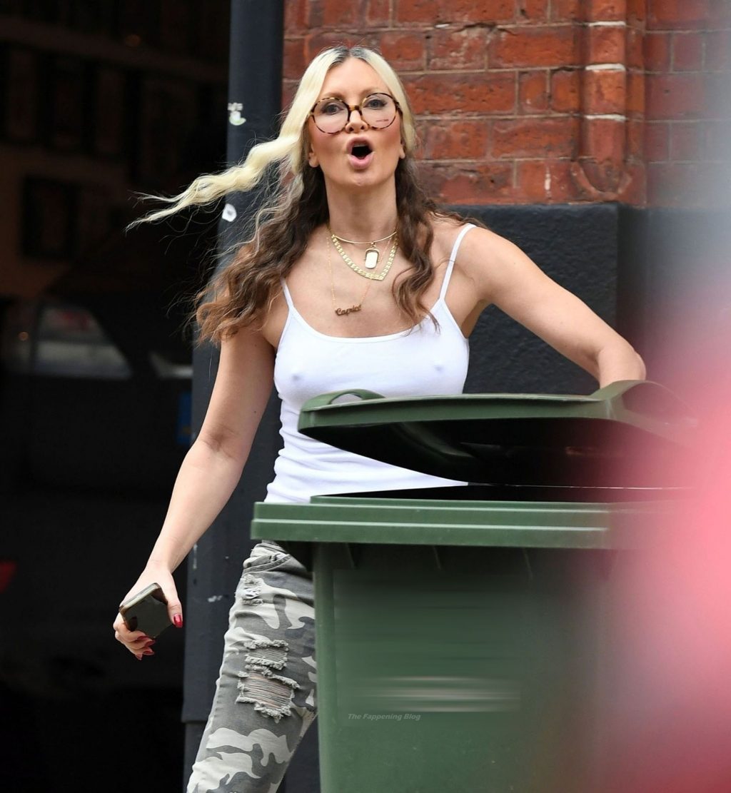 Caprice Bourret Goes Braless Under White Tank While Taking at the Trash (11 Photos)