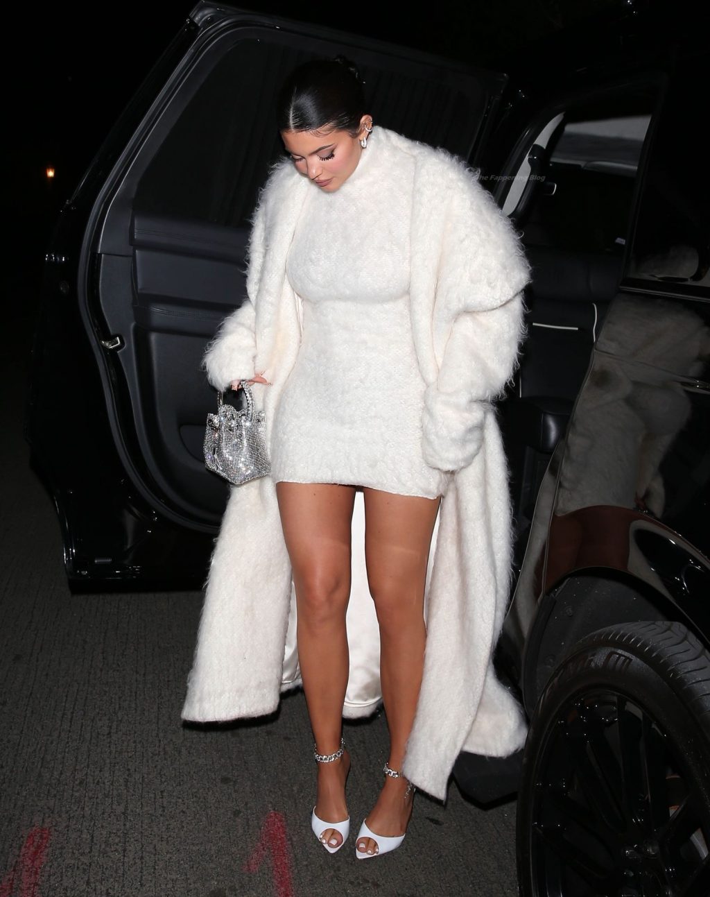 Kylie Jenner Shines in White for Dinner at The Nice Guy (16 Photos)