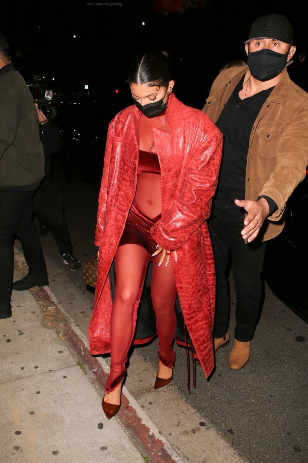 Busty Kylie Jenner Stands Out in Red in WeHo (11 Photos)