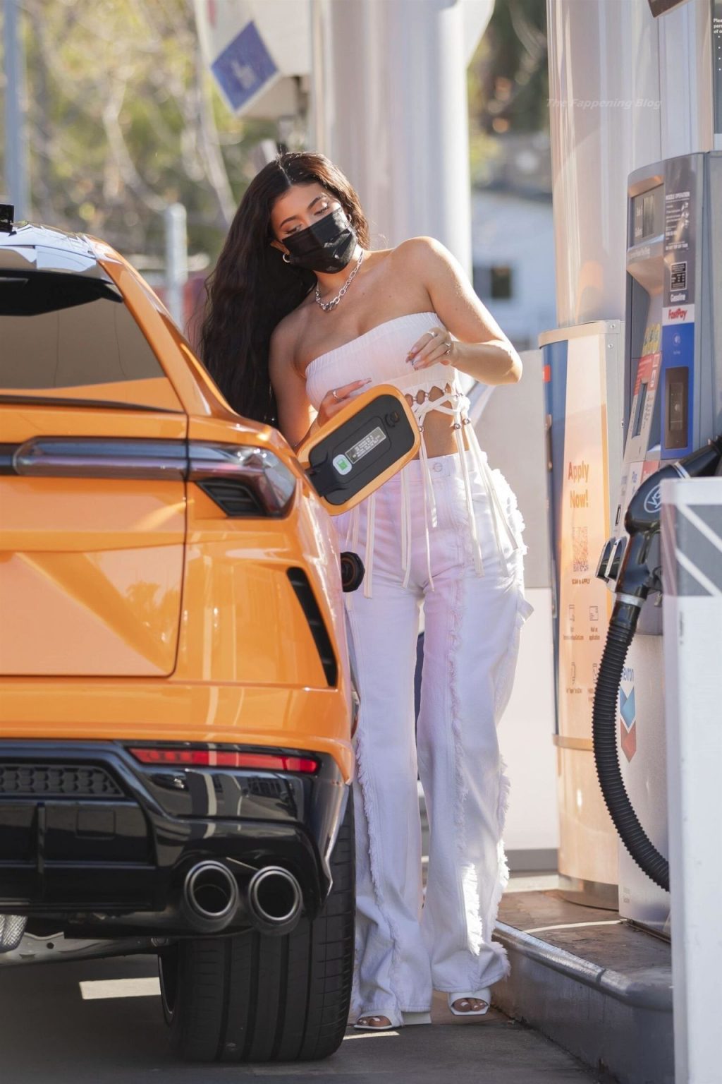 Kylie Jenner Makes a HOT Pit-Stop in Her Orange Lambo (17 Photos)