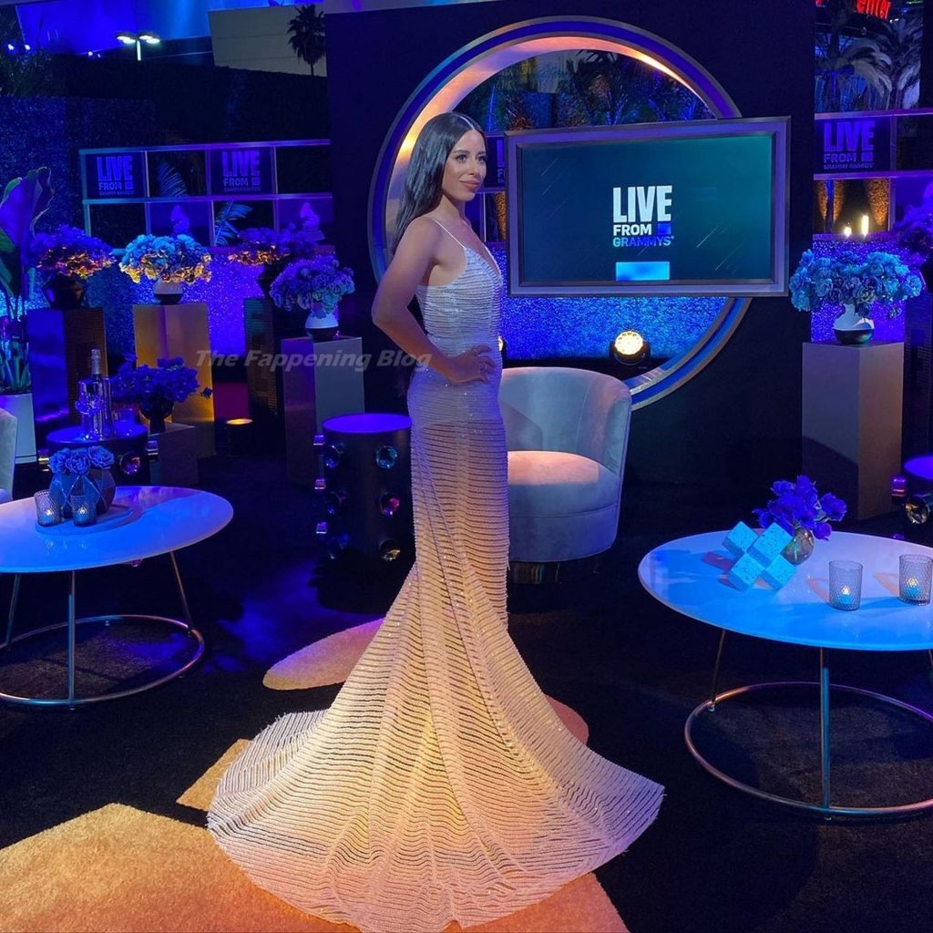 Naz Perez Stuns in a White Dress at the Live From E!: Grammy Awards After Party (3 Photos)