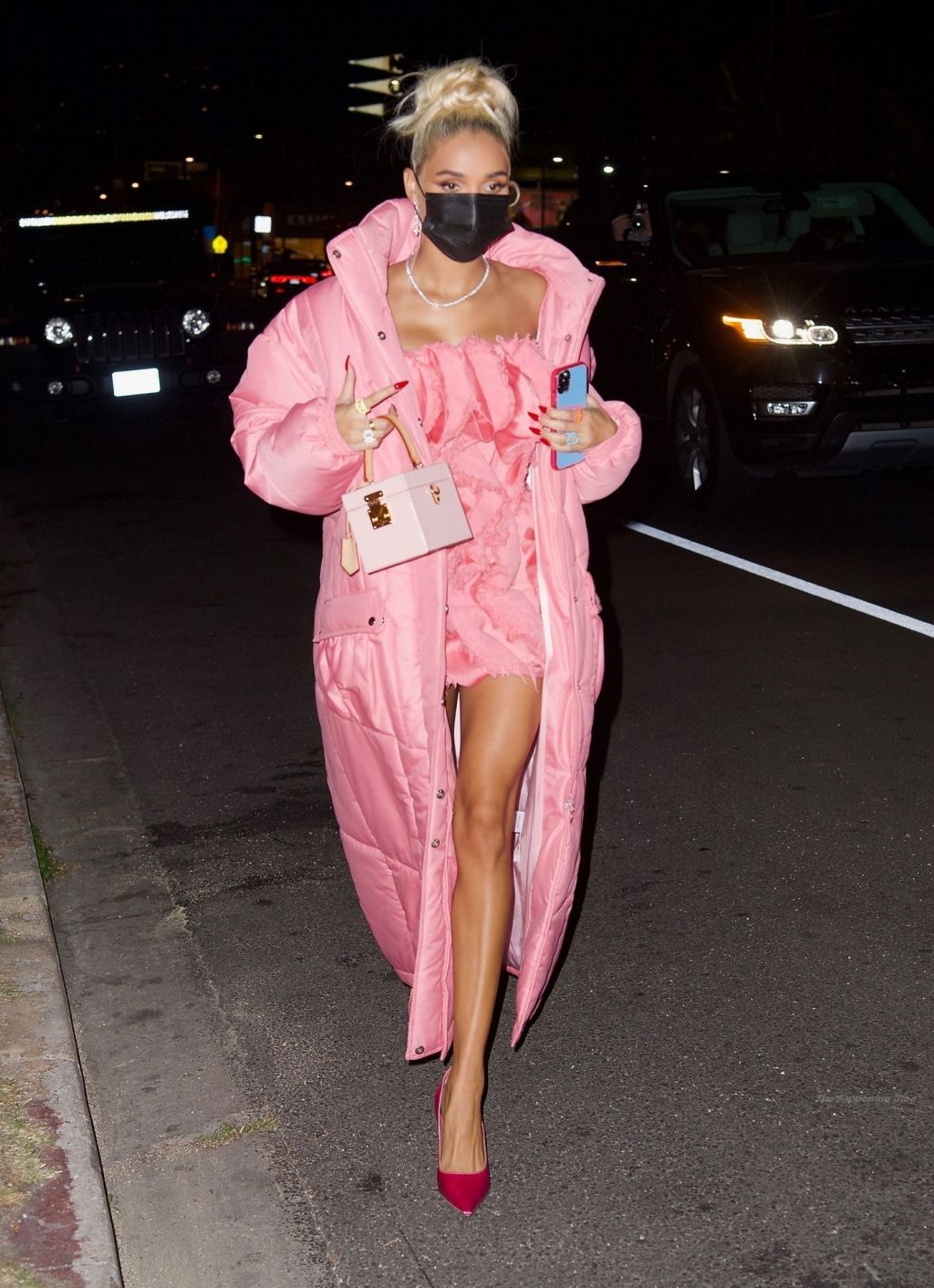 Pia Mia Stuns in All Pink for Dinner with Kylie Jenner at The Nice Guy (7 Photos)