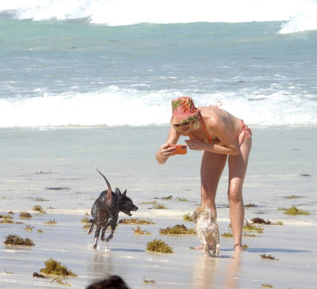 Rose McGowan Wears a Multi-Colored Bikini as She Hits the Beach in Mexico (49 Photos)