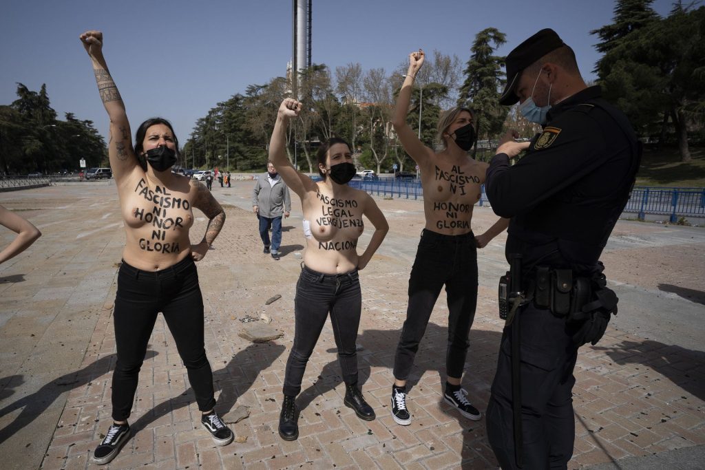 Topless Women from Femen Protest in Madrid (25 Photos)