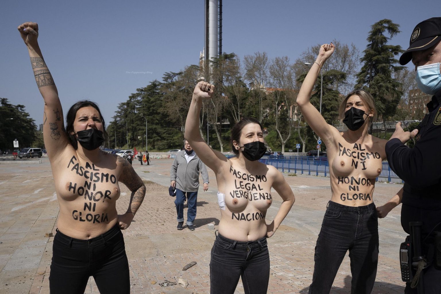 Topless Women From Femen Protest In Madrid 25 Photos Thefappening