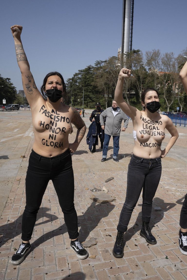 Topless Women From Femen Protest In Madrid 25 Photos Thefappening