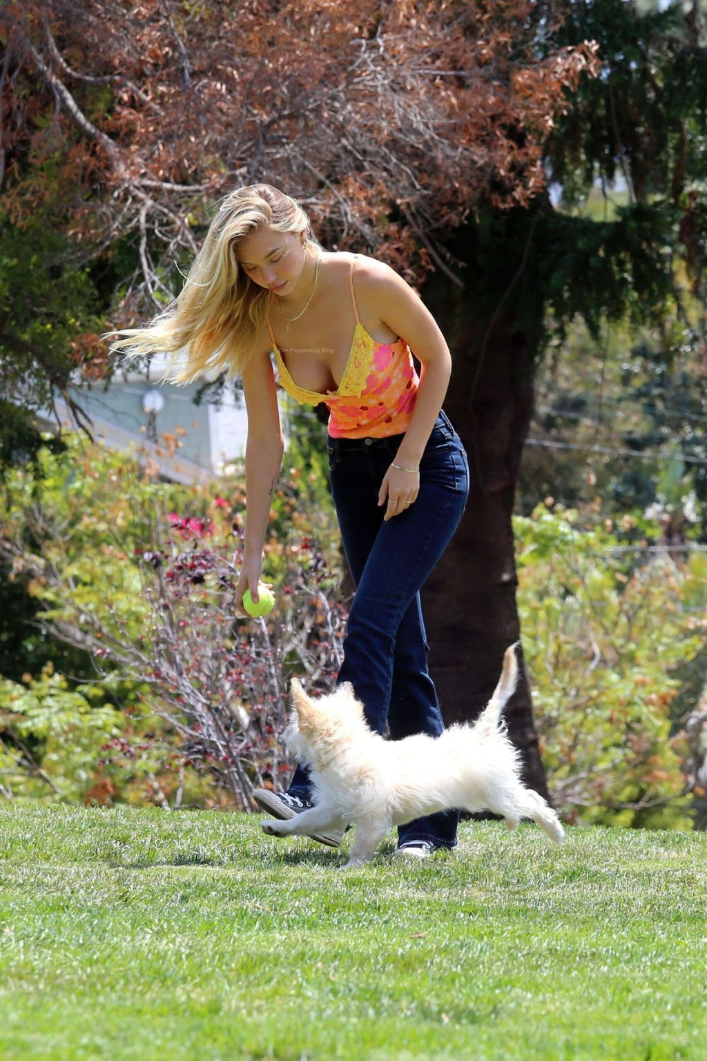 Alexis Ren and Her Adorable Dog Angel are Pictured in the Park (49 Photos)