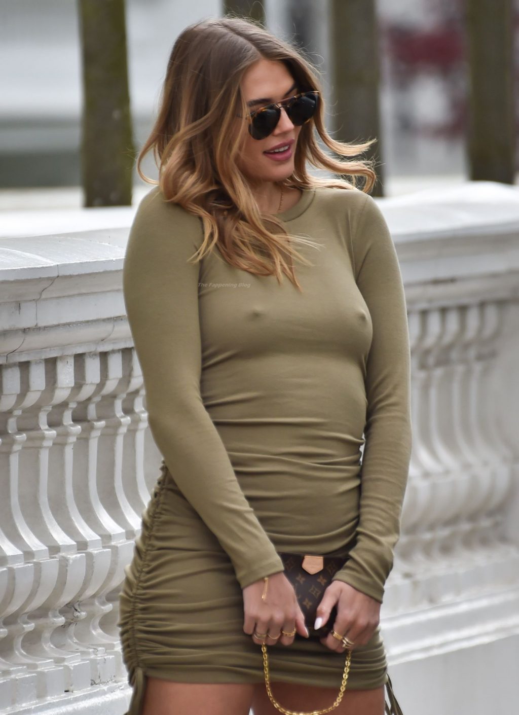 Arabella Chi is Seen Braless in a Green Dress on the Streets of London (21 Photos)