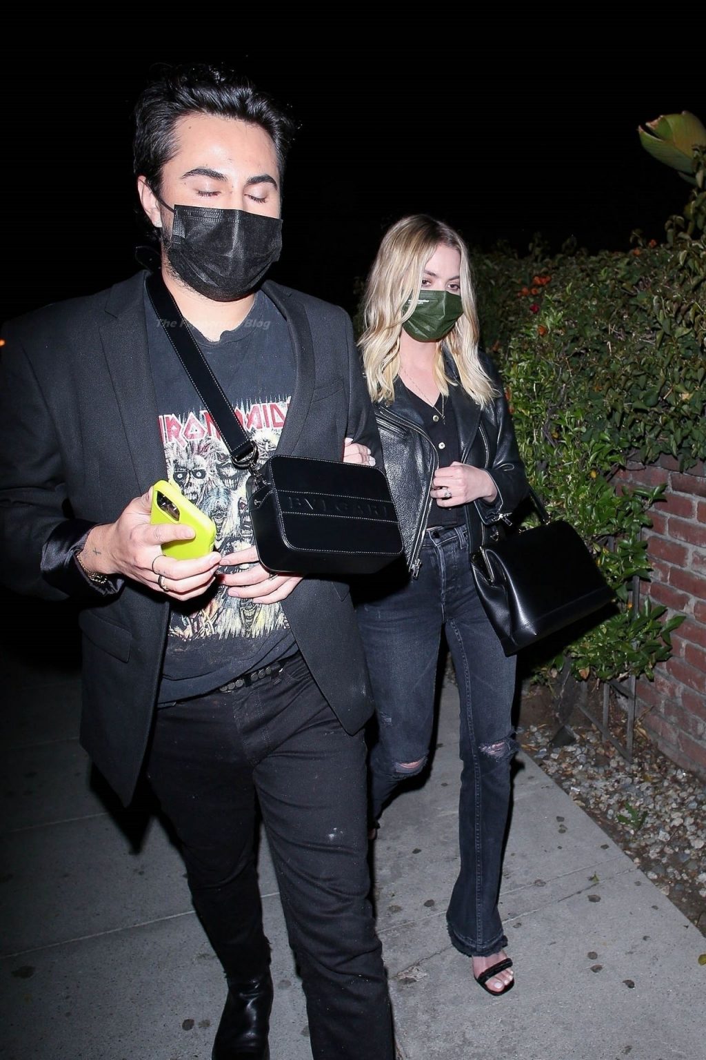 Ashley Benson Holds Onto a Friend as She Leaves a Night Out at Delilah (11 Photos)