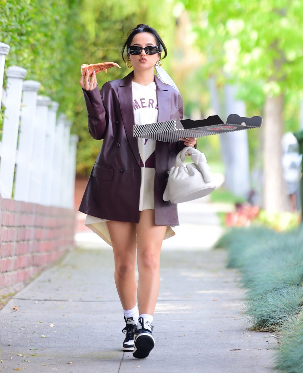 Leggy Becky G Grabs a Huge Bite of Pizza as She is Spotted out in West Hollywood (10 Photos)