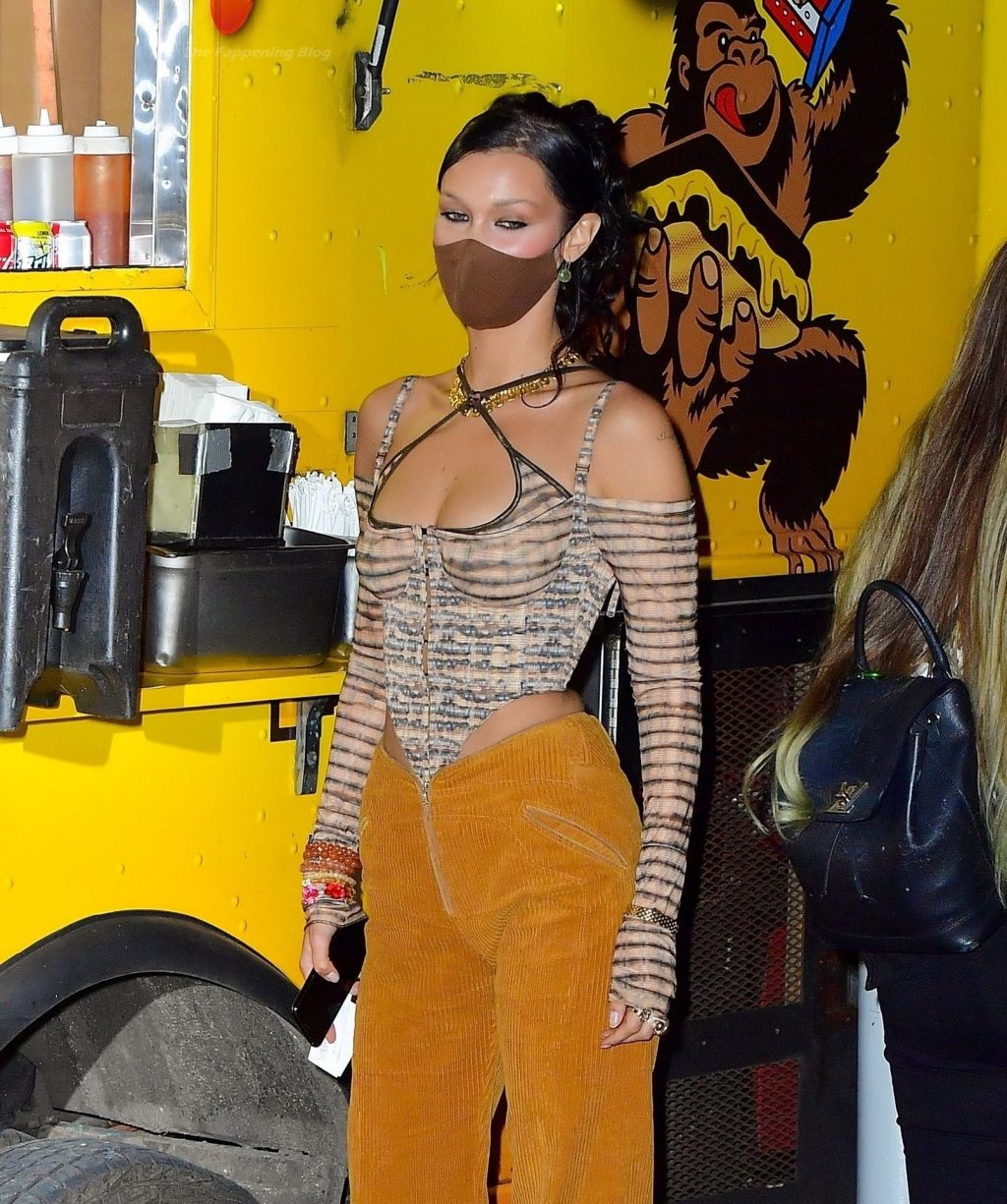 Bella Hadid Grabs a Bite at a Food Truck for Gigi’s Birthday Party in NYC (30 Photos)