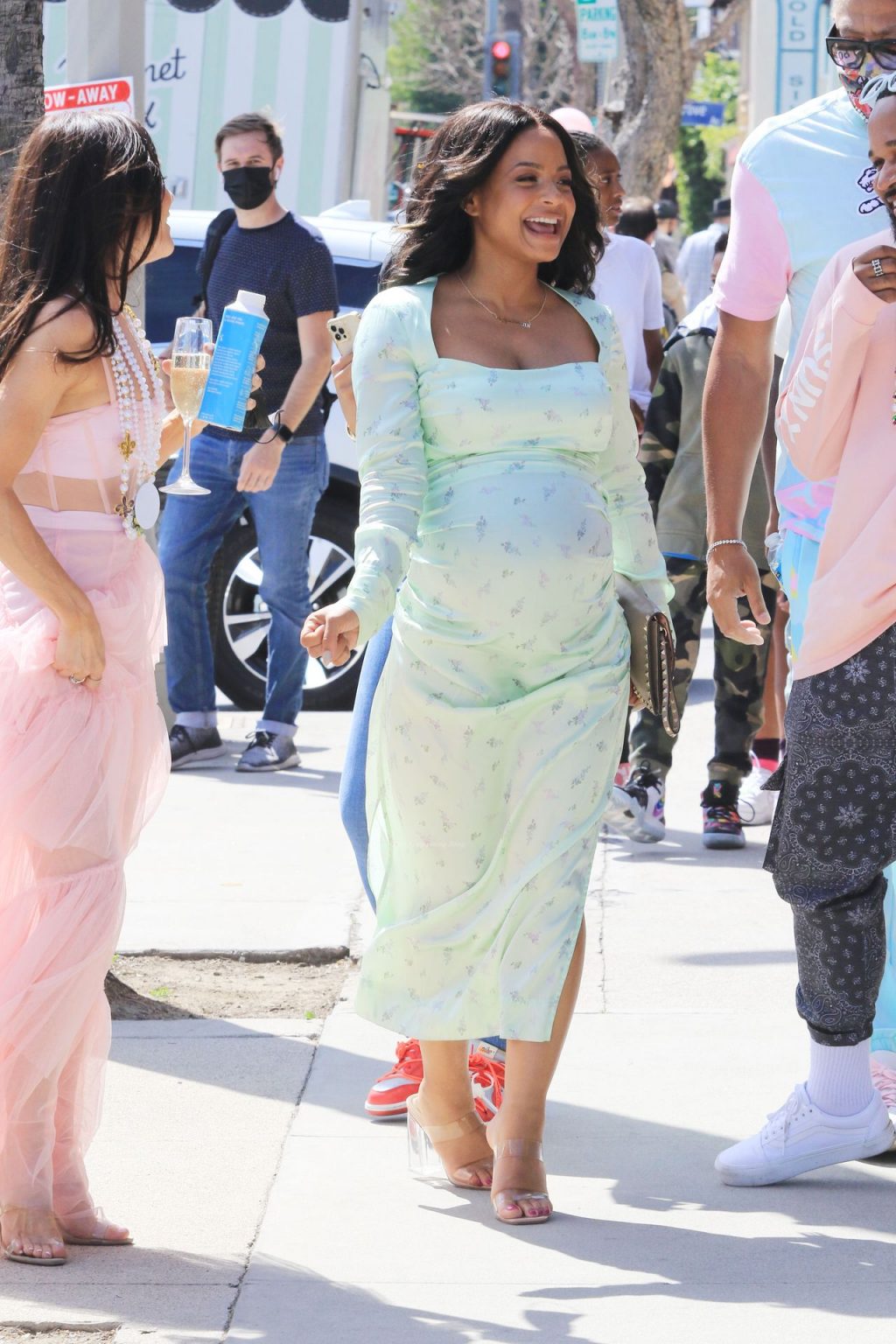 Christina Milian Shows Off Her Baby Bump Before Climbing Onto a Parade Float in LA (106 Photos)