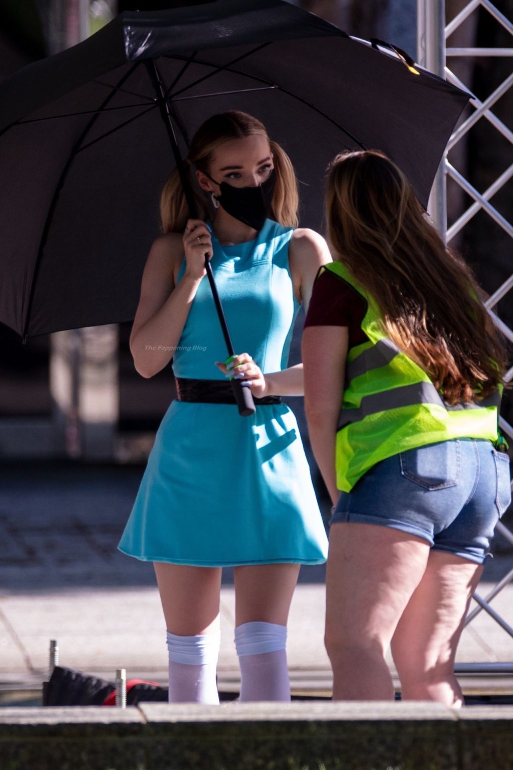 Dove Cameron Gets Into Character as Bubbles on the Set of “Powerpuff” (27 Photos)