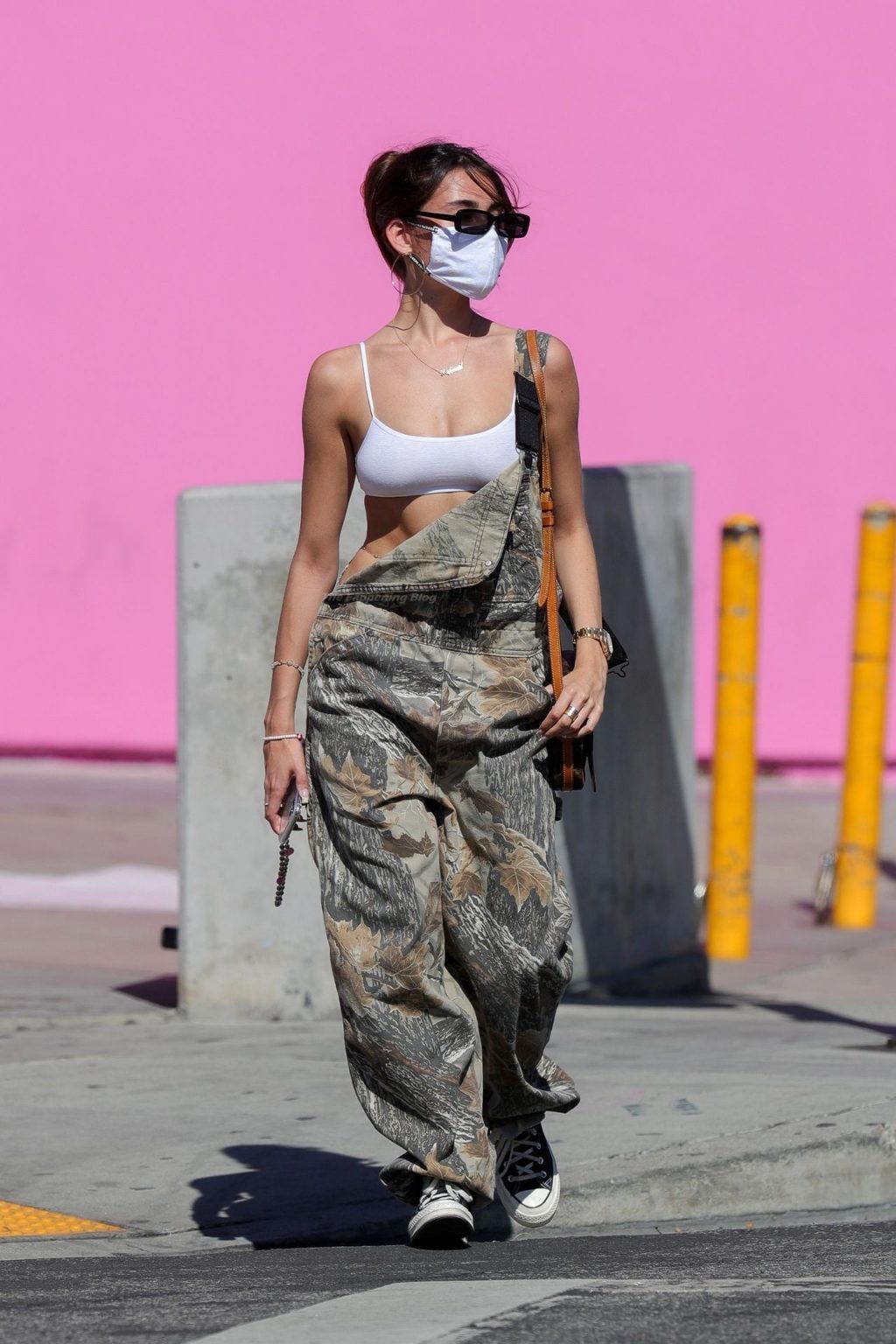 Madison Beer Looks Cute and Casual in Camouflage Overalls (42 Photos)