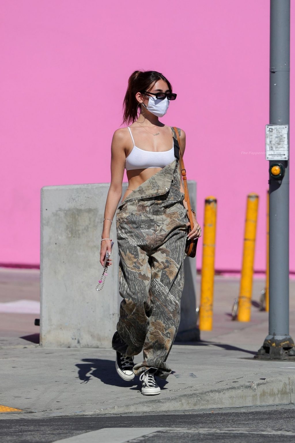Madison Beer Looks Cute and Casual in Camouflage Overalls (42 Photos)